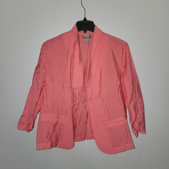 Chico's women's open cardigan blazer size large orange - Picture 3 of 6